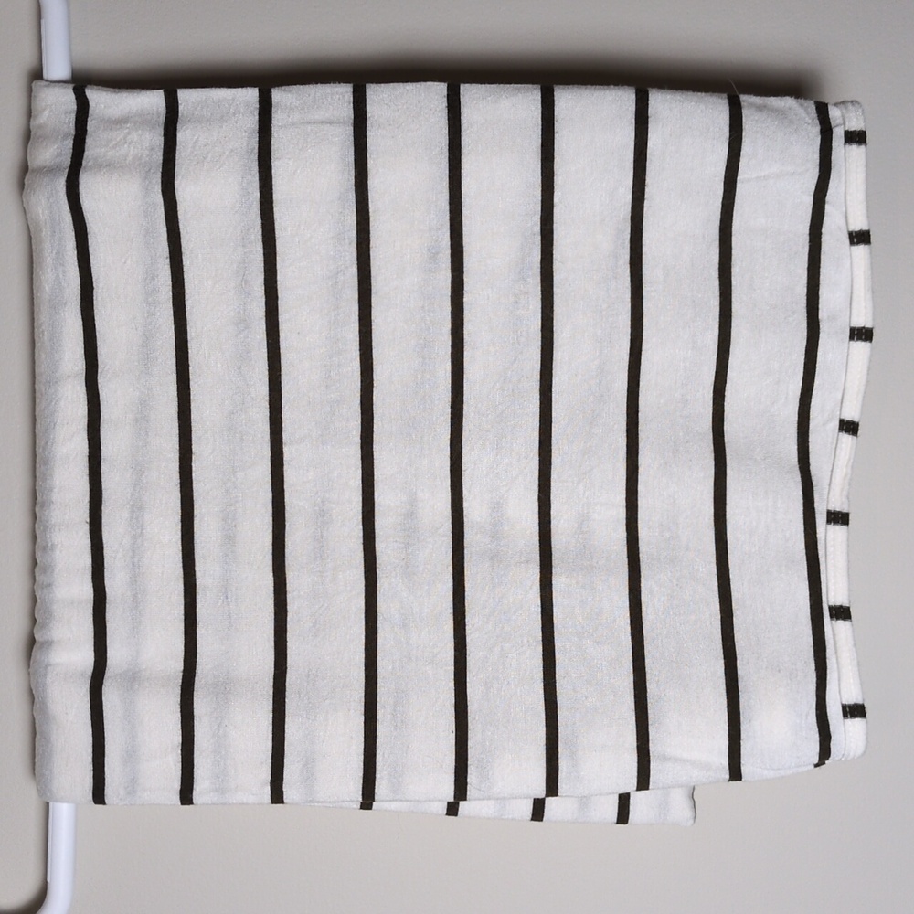 Lou Lou & Company White and Black Striped Baby Blanket